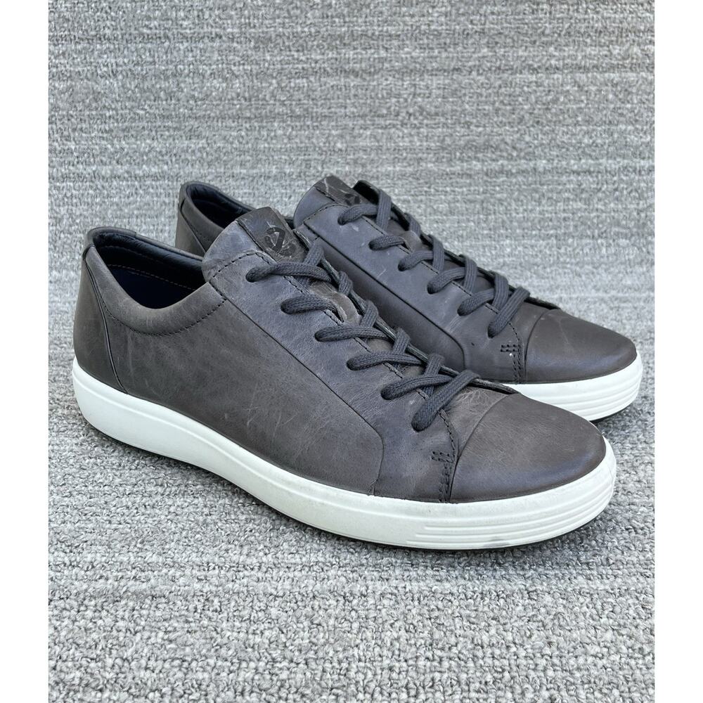 ECCO Soft 7 City Sport Classic Leather Sneaker Grey Men's Size 8-8.5 US